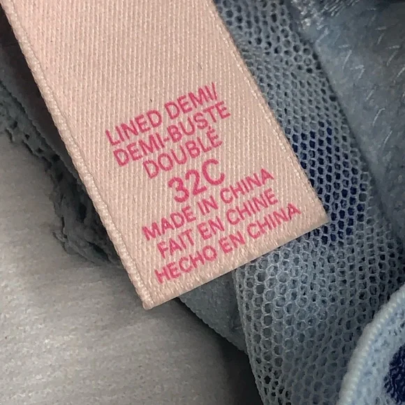 Victoria’s Secret Bra Light Blue Polka Dot size 32C - Picture 7 of 9